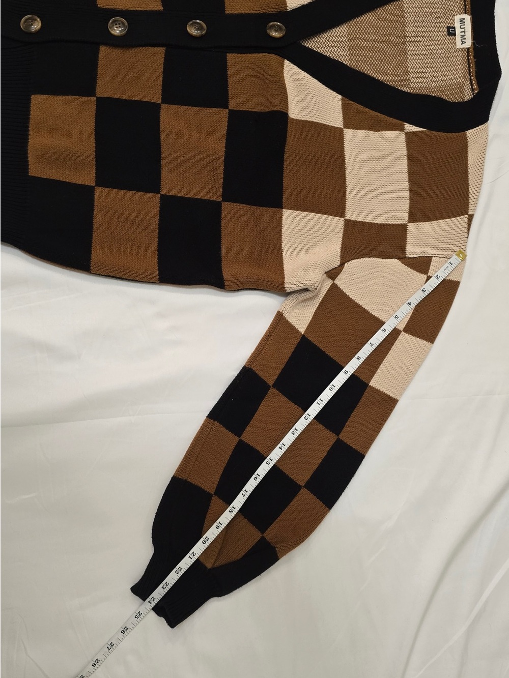 Mutma Homero cardigan black and brown check - Picture 6 of 10
